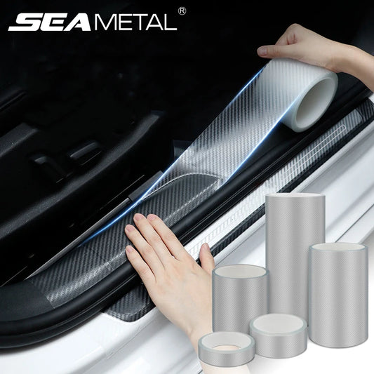 SEAMETAL 3D Carbon Fiber Car Protective Film Door Threshold Protector