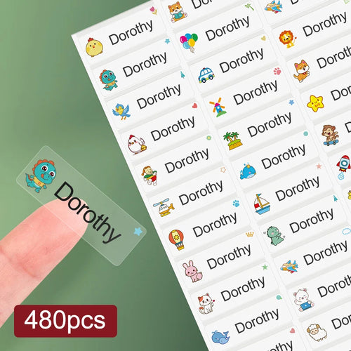 Custom Waterproof Transparent Name Stickers - Personalized
