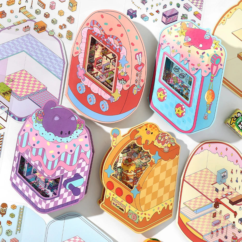 Kawaii Little Corner Starry Sky Music Hall Landscape Sticker DIY