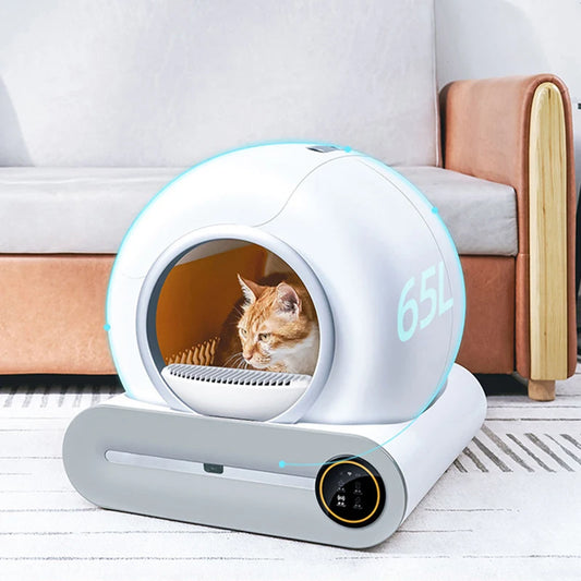 Booteely 65L Automatic Smart Cat Litter Box Self Cleaning Fully