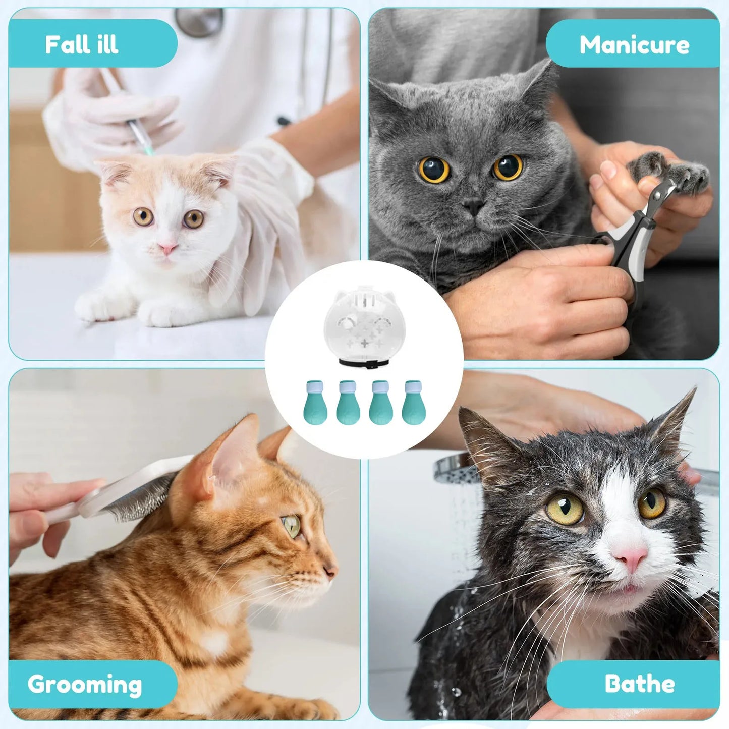 1Set Cat Muzzle Pet Grooming Cover Accessory Cat Anti Bite Anti