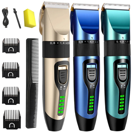 Electric Hair Clipper Wireless Professional Trimmer LED Display