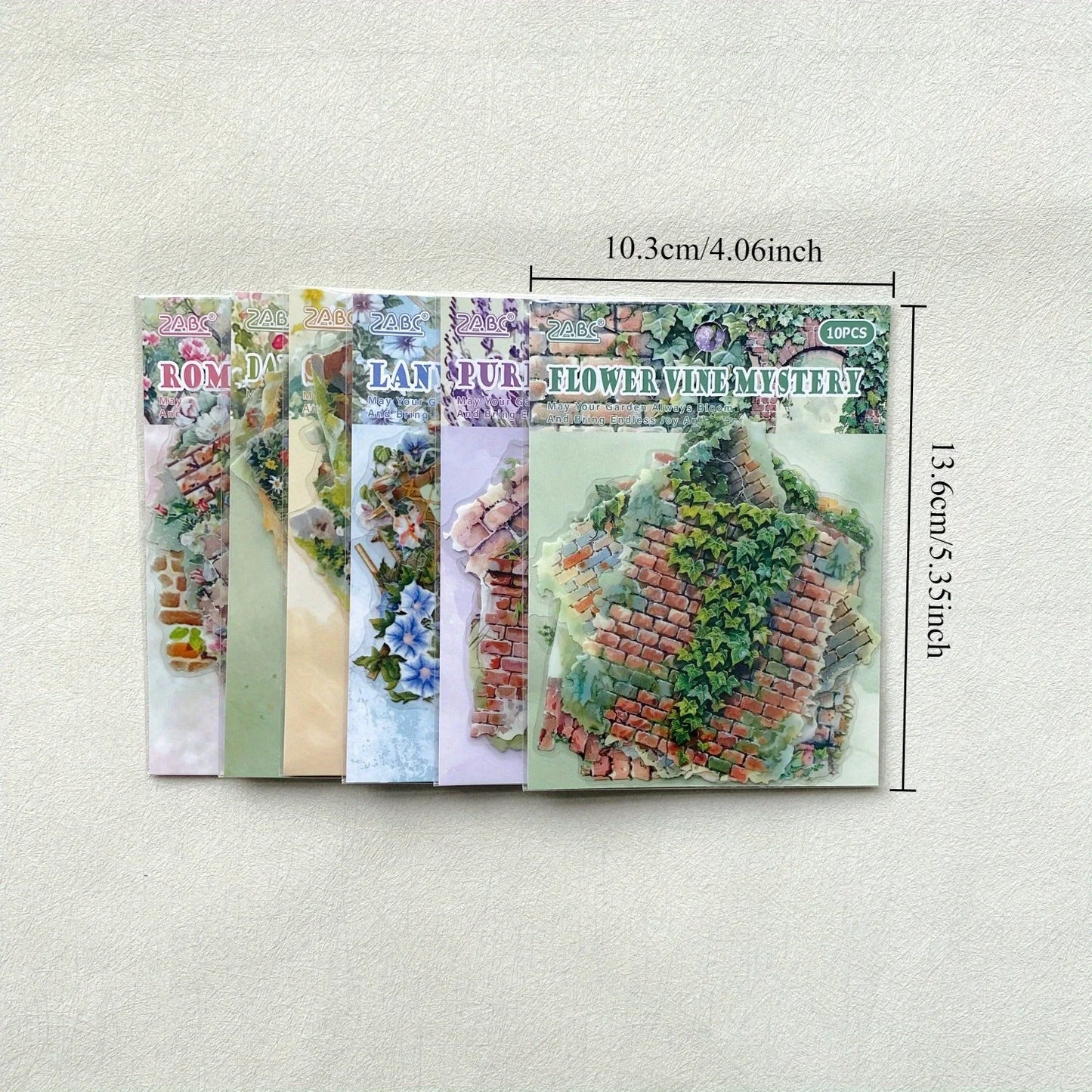 10pcs Plant Flowers Sticker PET Material Junk Journal Hand Account DIY