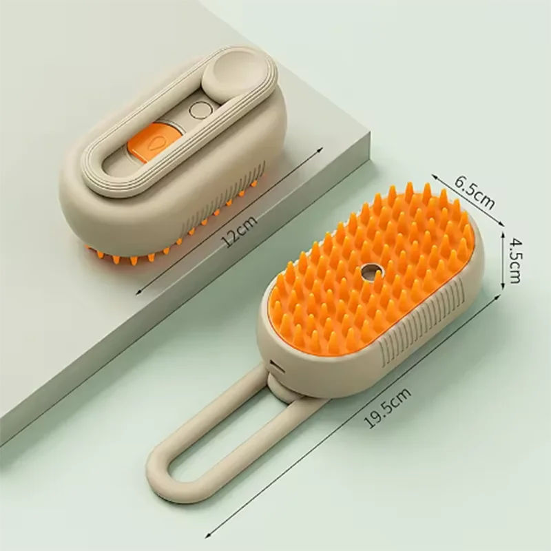 1pc New Cat Dog Pet Spray Massage Brush One Button Steam Spray Folding