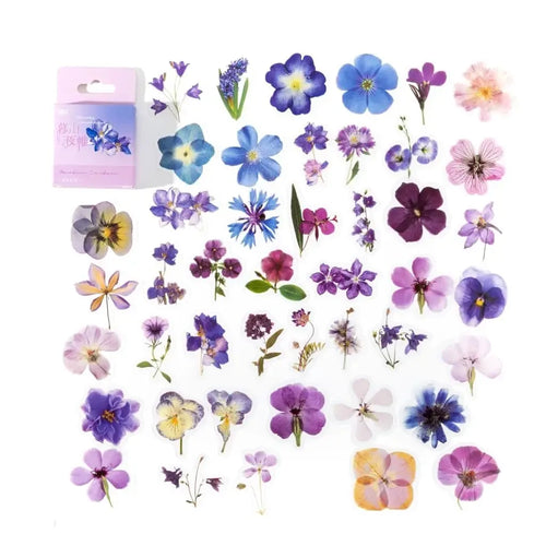 45Pcs Flower Language Kawaii PET Journaling Sticker Set For Gift
