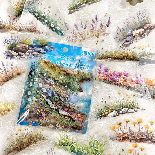 20 Pcs Plants Flowers Clusters Stickers Landscape Deco Materials DIY