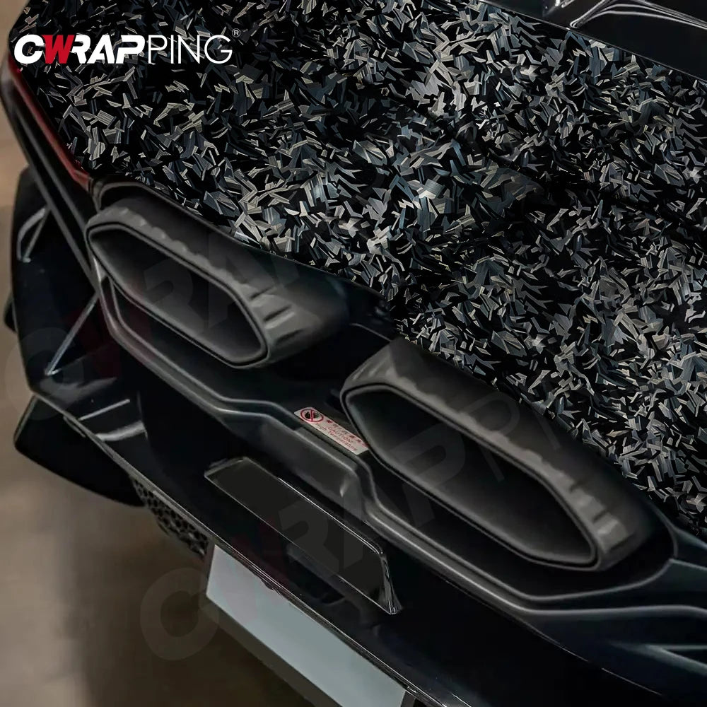 High-quality Matt Forged Glass Black Sticker PET Car Wrap Vinyl