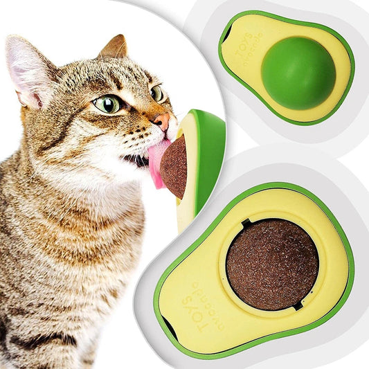 Avocado Catnip Ball Rotatable Pet Toy Mint Ball Wall Stickup Cat