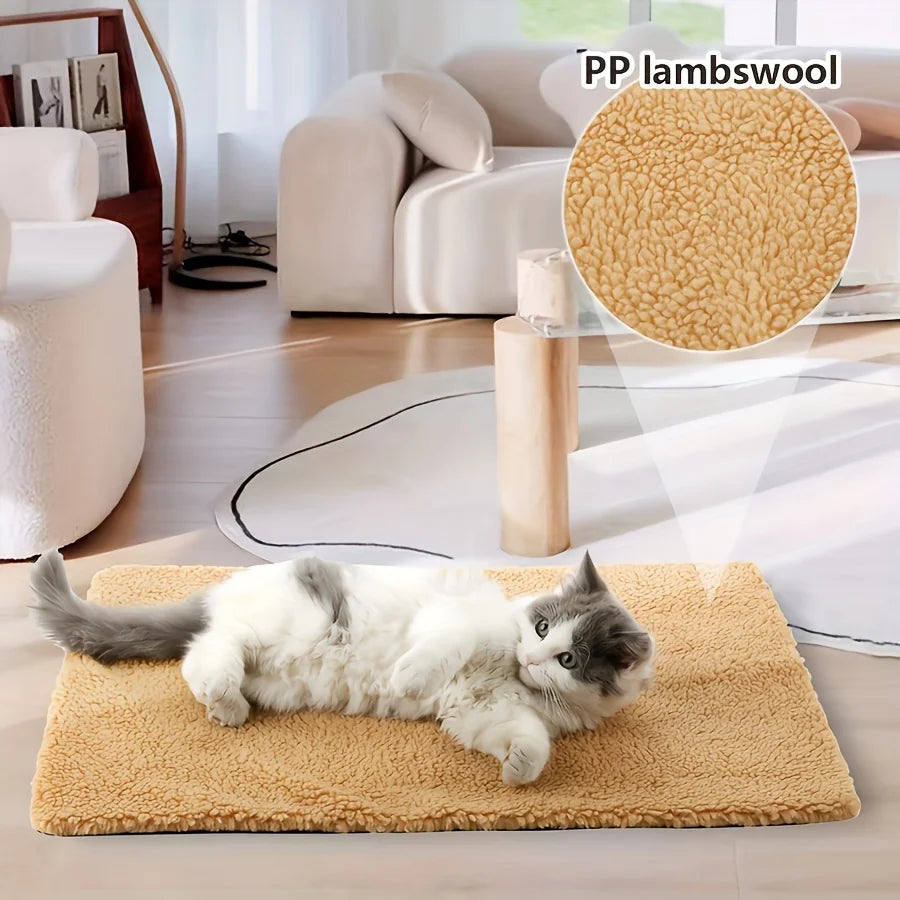 Self-Warming Pet Pad Blanket, Electric-Free Thermal Bed Mat, Anti-Slip