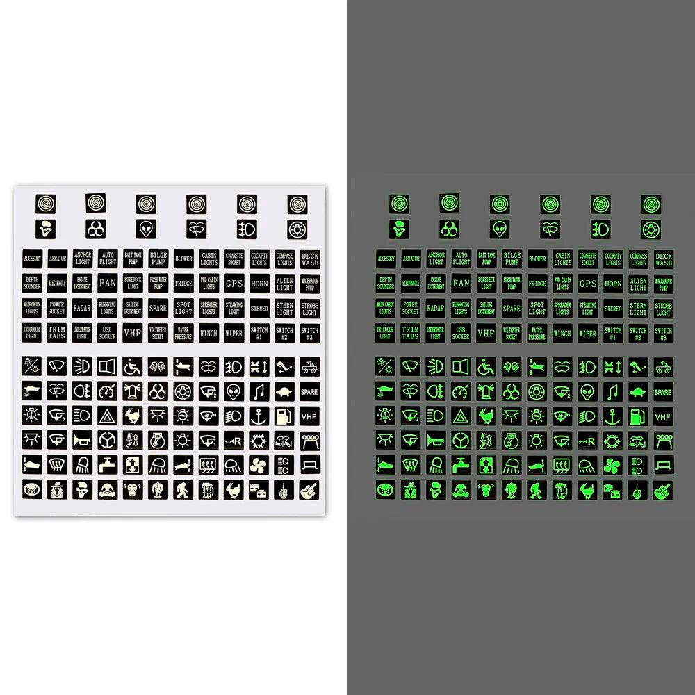 Luminous Car Sticker Instrument Panel Buttons Stickers PVC Truck