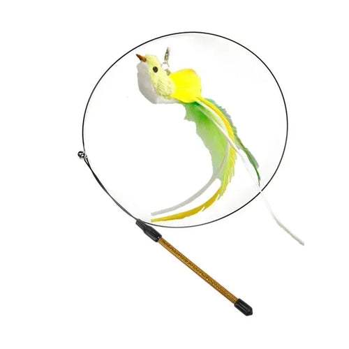 Simulation Bird Cat Toys Funny Interactive Peacock with Bell Cat Stick