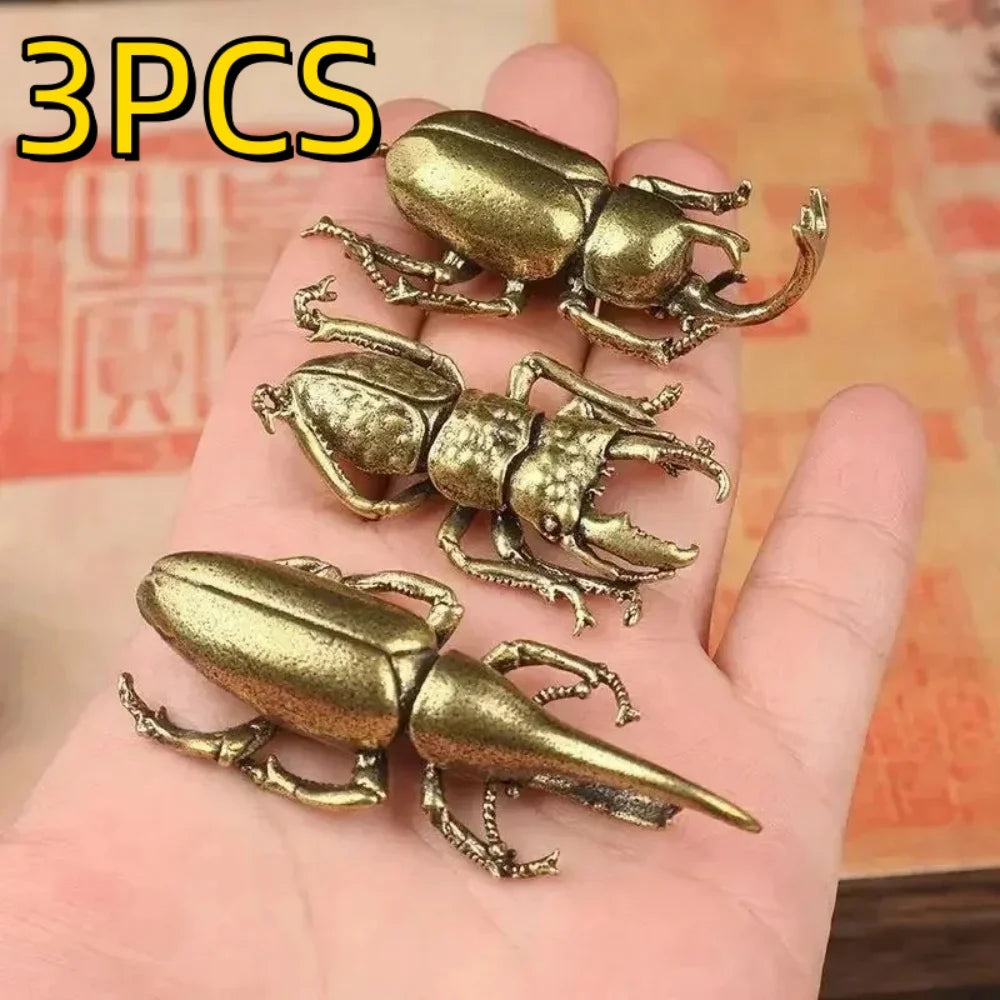 Solid Brass Beetle Ornaments Creative Unicorn Fairy Simulation Copper
