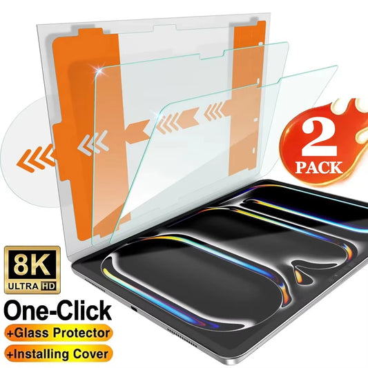 2pcs Easy to Install HD Tempered Glass Screen Protector For iPad Pro