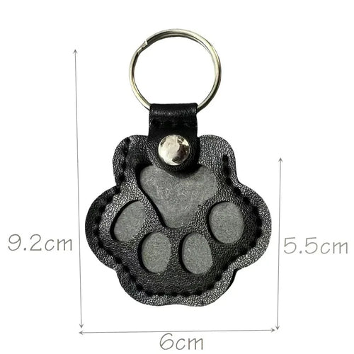 Leather Keychain Creative Pet Shelter Storage Ornament Cat Dog Hair