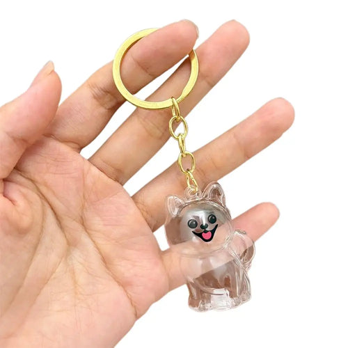 Transparent Cute Dog Hair Storage Keychain Pet Fur Keepsake Capsule