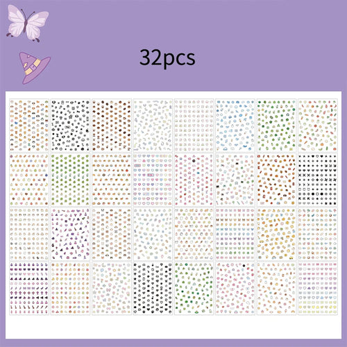 32Pcs Cute Cartoon Small Label PET Stickers, Animal/Fruit Pattern, for