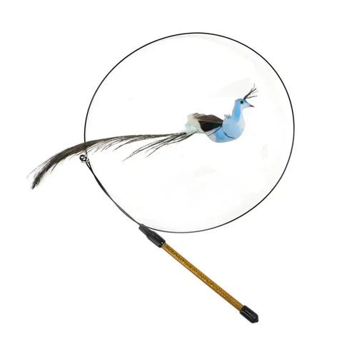 Simulation Bird Cat Toys Funny Interactive Peacock with Bell Cat Stick