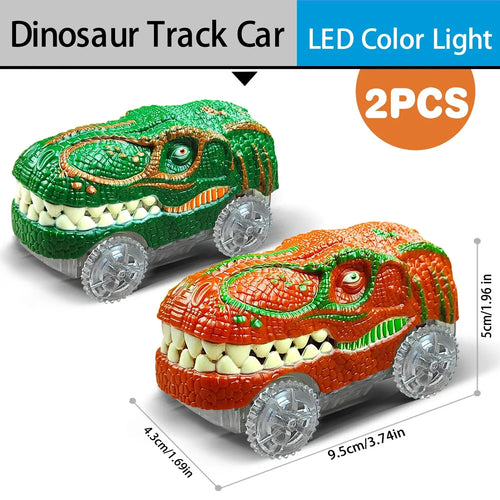 Magic Climbing Electric Dinosaur Car Track Railway Toy Car Set Bend