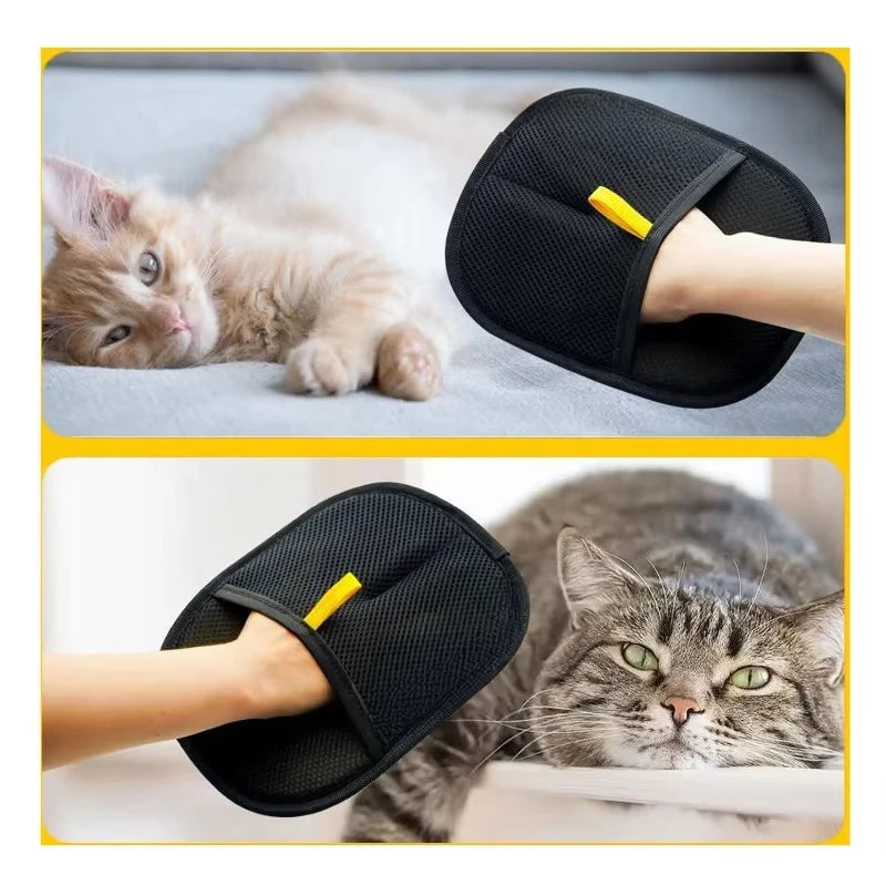 Pet Hair Remover Glove Brush Portable Washable Clothes Hair Dehairing