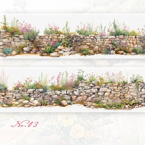 Journamm 50mm*2m PET Flower Wall Tapes Sticker Decor Junk Journal DIY