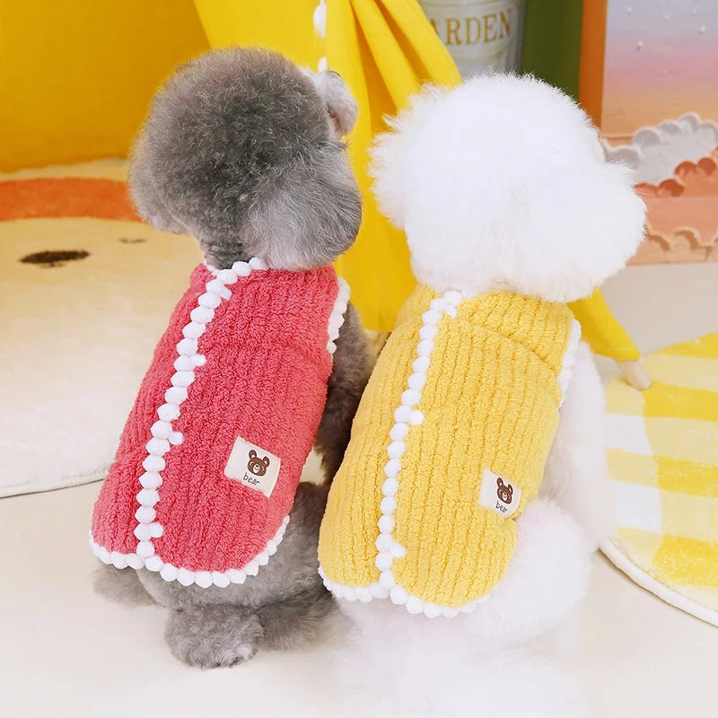 Winter Warm Dog Coat Soft Fleece Pet Clothes for Small Dogs Cats Cute