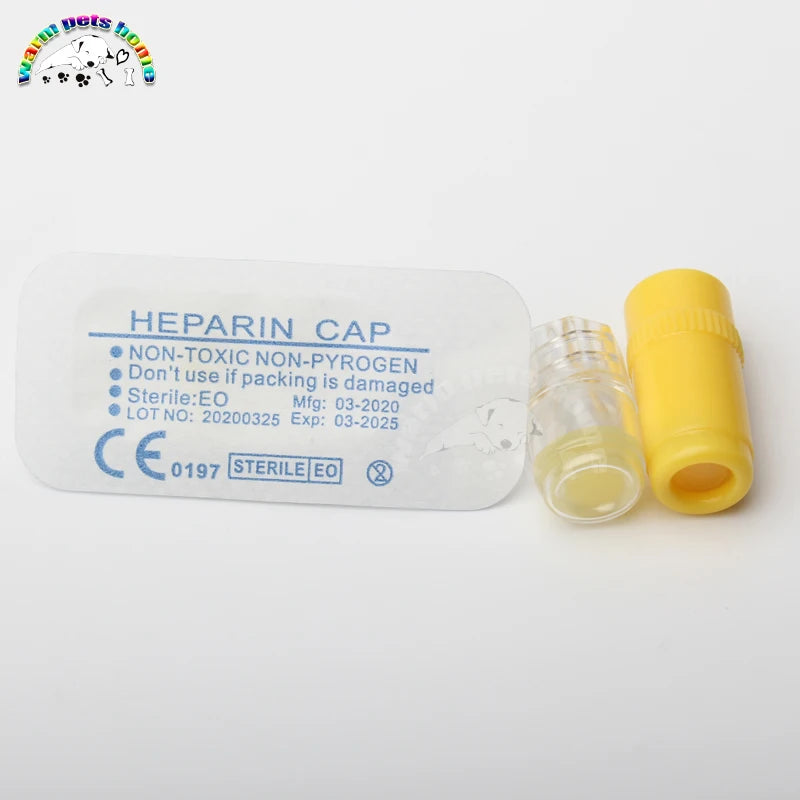 100pcs Heparin Cap IV Cannula Catheter Heparin Caps for Animals Dog
