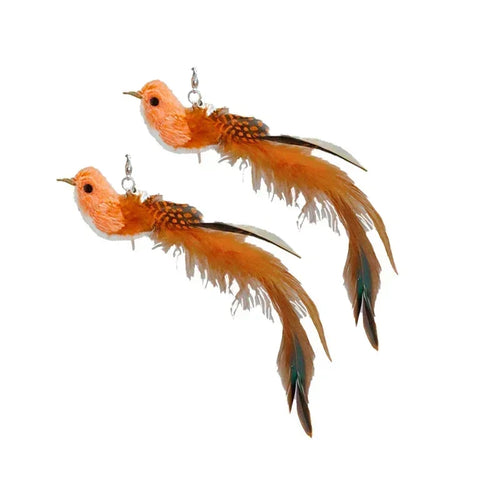 Simulation Bird Cat Toys Funny Interactive Peacock with Bell Cat Stick