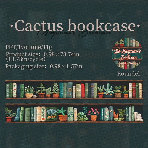 2m/roll Magician Bookcase Series PET Stickers Creative Collage For DIY