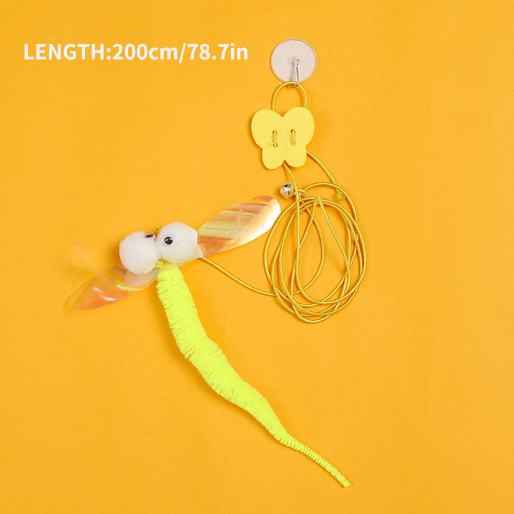 1PC Cat Hanging Cat Toy Hanging Door Elastic Rope Cat Stick Feather