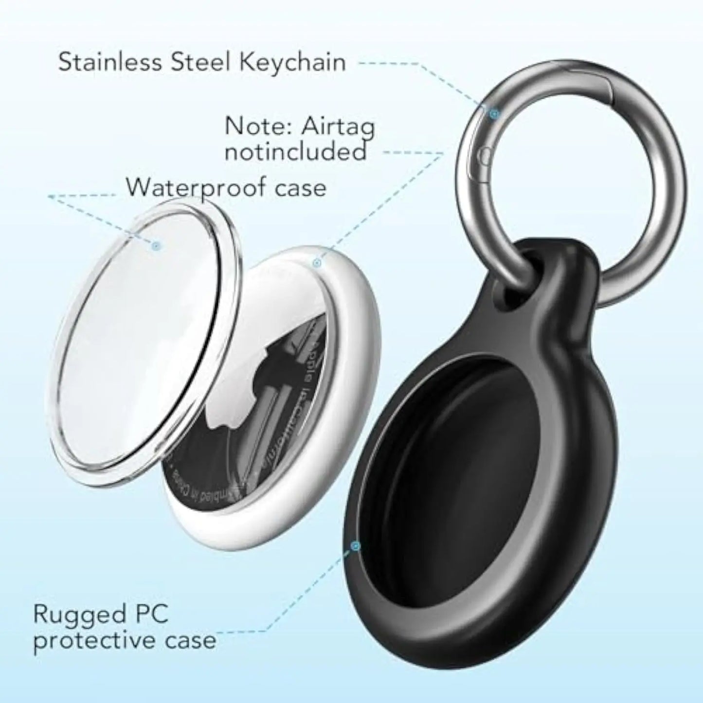 Waterproof Cover for Apple Airtag Holder Keychain with Anti-Lost