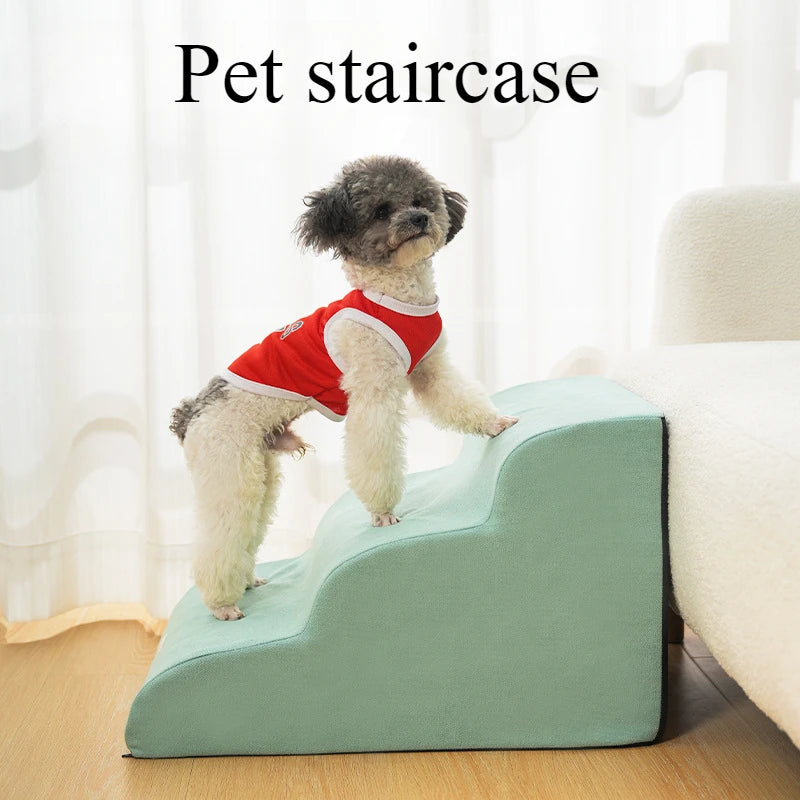 Pet 2/3 Step Stair Dog/Cat Ramp Ladder Memory Foam Sponge Dogs Sofa