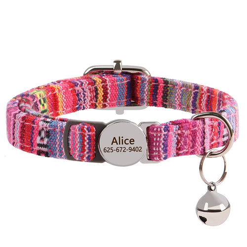Cat Collar Free Personalized Kitten Collars Engraved Pet Puppy Name