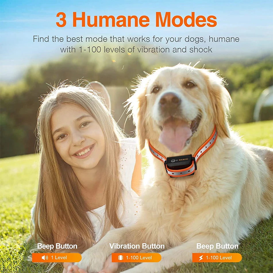 ROJECO 1000m Electric Dog Training Collar Remote Control Waterproof