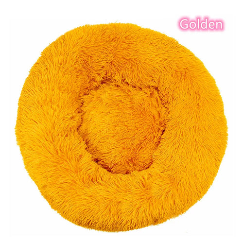 Super Soft Pet Cat Bed Plush Full Size Washable Calm Bed Donut Bed