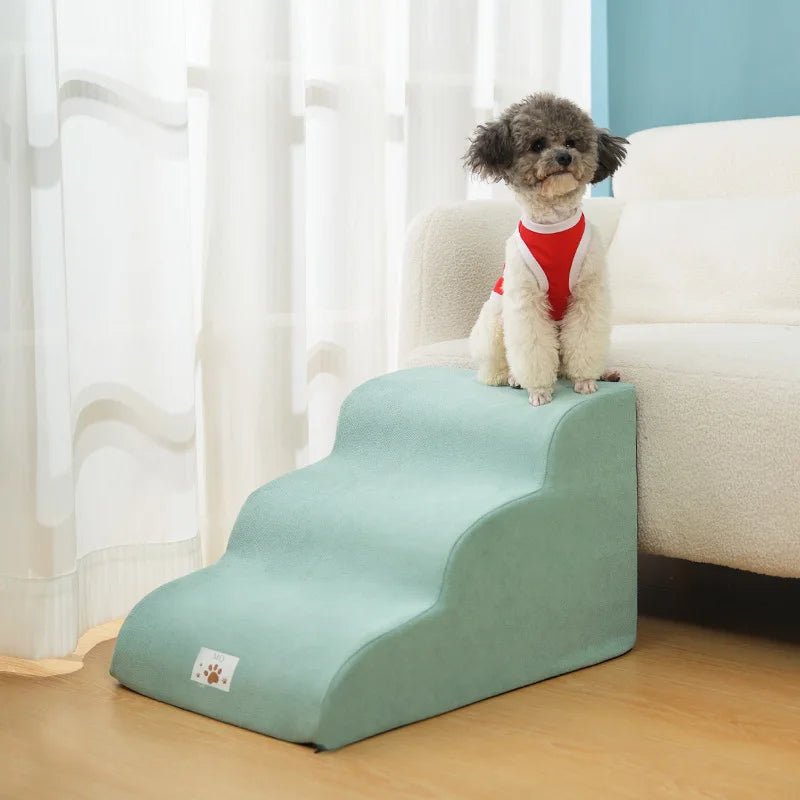Pet 2/3 Step Stair Dog/Cat Ramp Ladder Memory Foam Sponge Dogs Sofa
