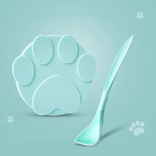 New Portable Silicone Dog Cat Canned Lid 2-in-1Food Sealer Spoon Pet