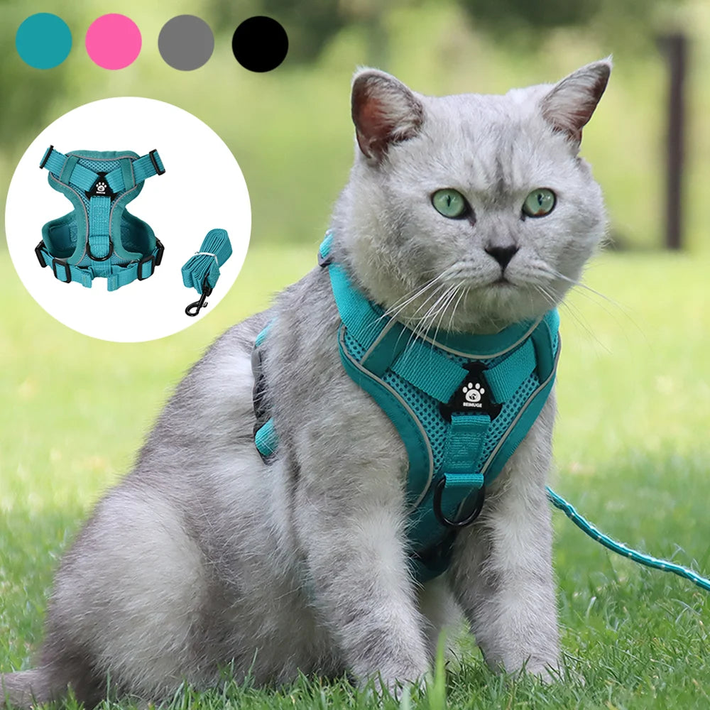 Breathable Cat Harness Leash for Small Medium Dogs Cats  Adjustable