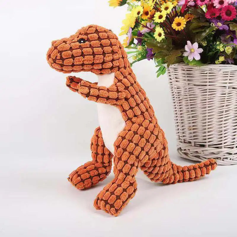 Pets Dog Chew Stuffed Funny Dinosaur Shape Cats Corn Wool Vocal Apply