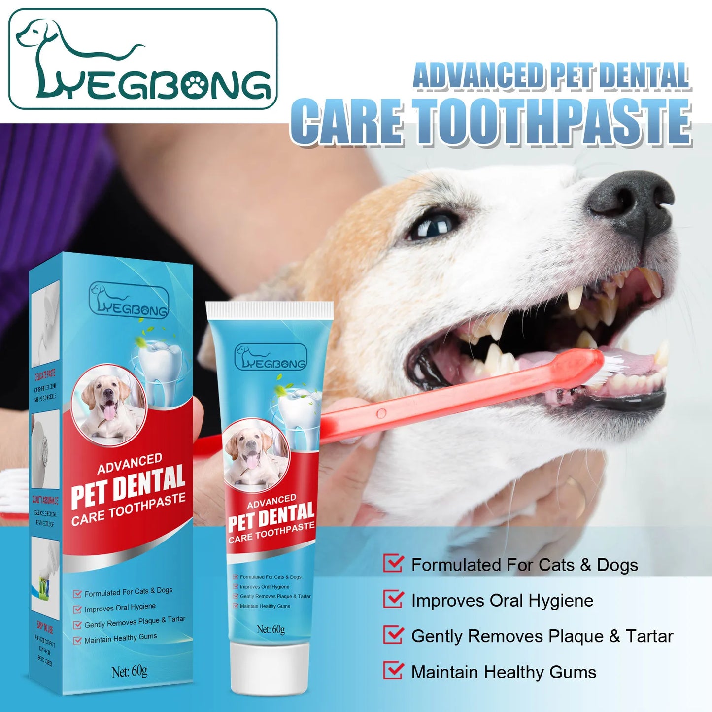 Pet Oral Care Toothpaste Dog Fresh Breath Mouth Deodorant Tartar