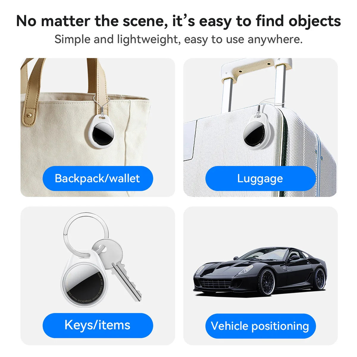 Airtag is compatible with Apple IOS phone, Find My, Bluetooth mini