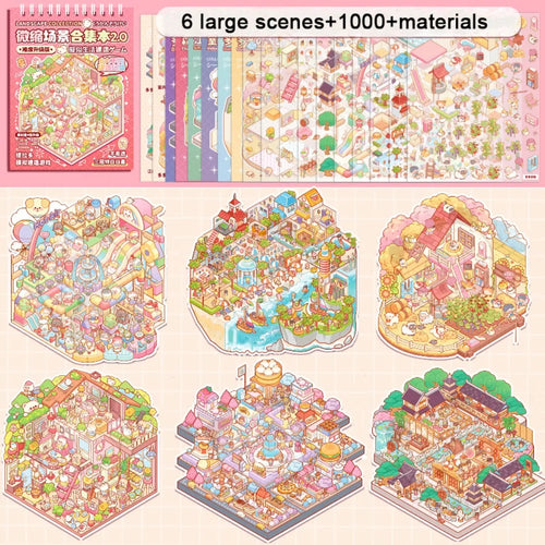 New PET Miniature Scene Collection Cartoon DIY 3D Pocket Cabin Scene