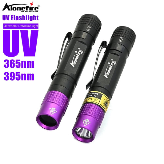 365/395nm Uv Flashlight Blacklight Mini Ultraviolet Torch Money Ore