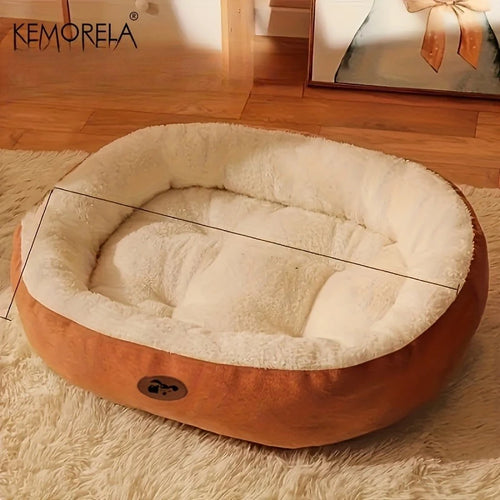 Cozy Oval Snuggle Pet Bed, Plush & Thickened Cat Bed Warm and Secure