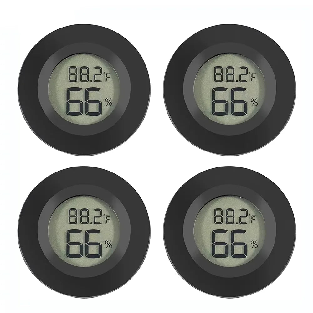 Round Digital LCD Thermometer For Car Indoor Room Cigar Wine Cabinet