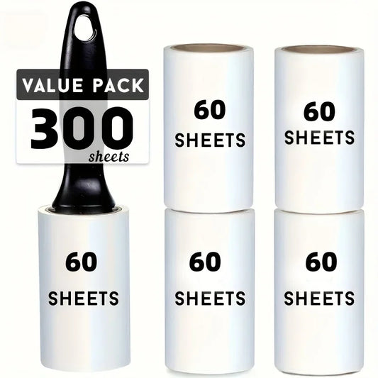 Extra-Sticky Lint Roller for Pet Hair Removal 60 Sheets/Roll,Ideal for