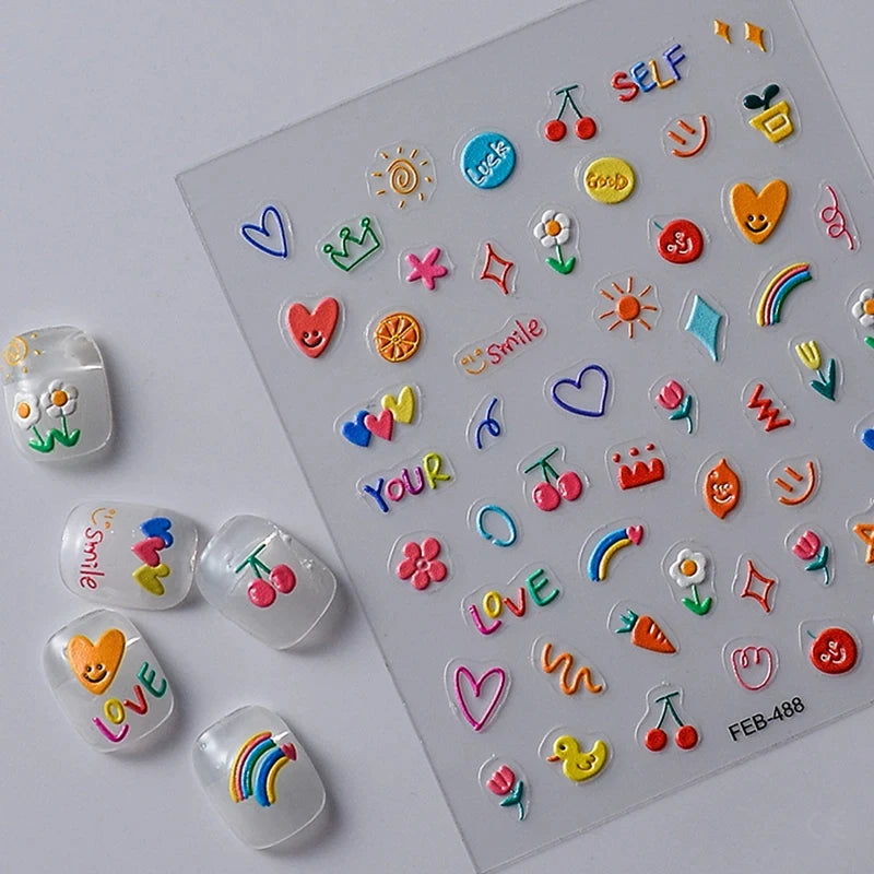 2023 Jelly Design Tulip Flowers Love Heart Color Lines 5d Embossed