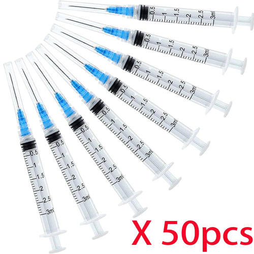 50Pcs 3ml Disposable Luer Lock Syringes, Suitable for Pets and Farm