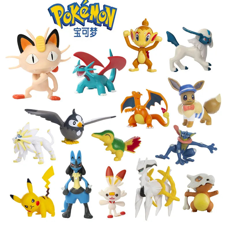 New Pokemon 4-13Cm Cartoons Movie Anime Figure Pikachu Lucario Mewtwo