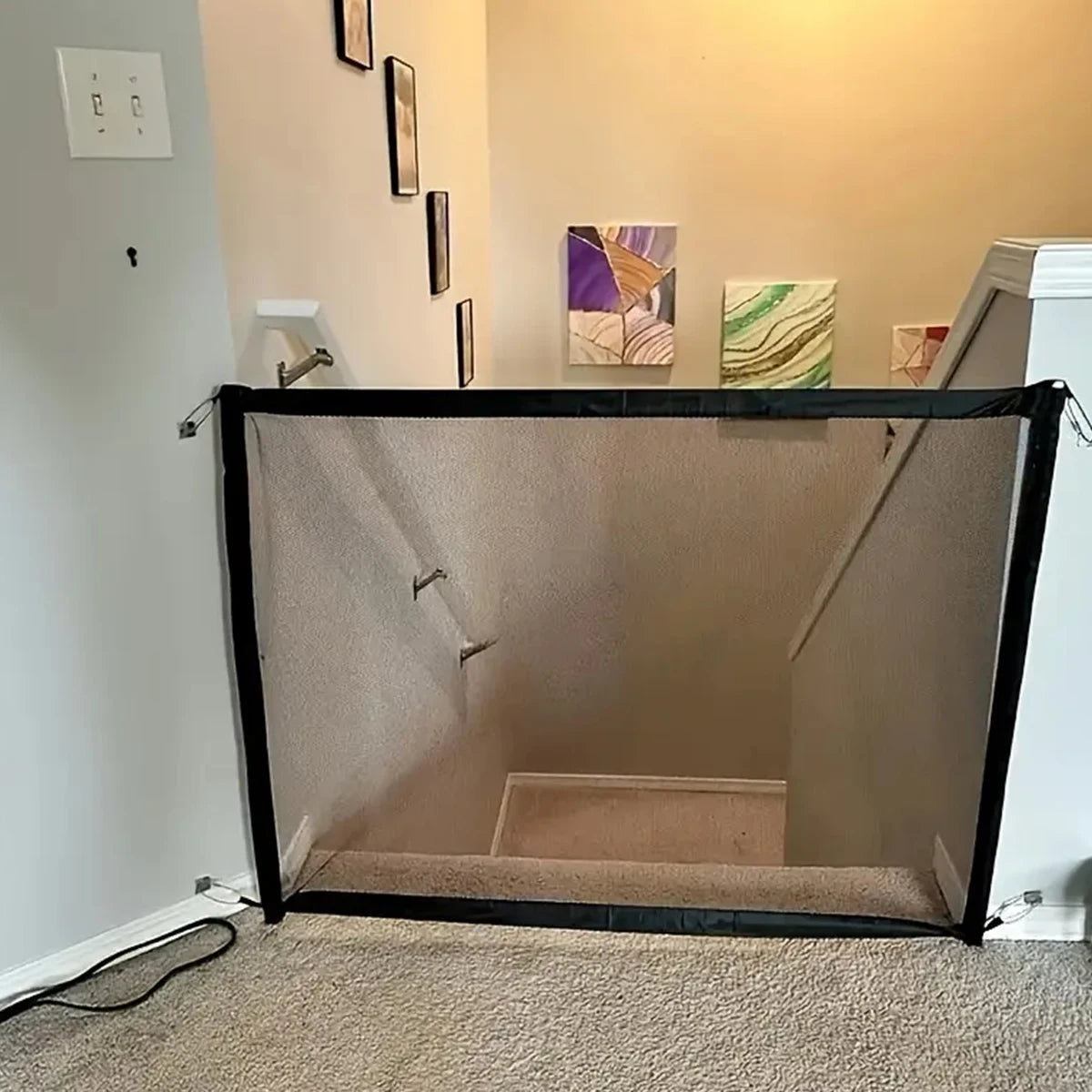 Pet Dog Barrier Fences With 6pcs Hook Pet Isolated Network Stairs Gate