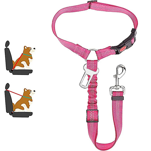 New Solid Two-in-one Pet Car Seat Belt Dog Harness Leash BackSeat